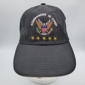 Smithsonian New Black Cotton Commander in Chief Seal Hat Cap New Adjustable